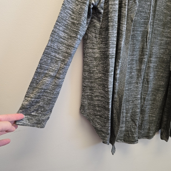 Sonoma Small Heathered Green Stretchy Hooded Cardigan - Picture 2 of 4